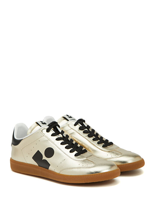 Gold Siyah Kadın Deri Sneaker - Görsel 3