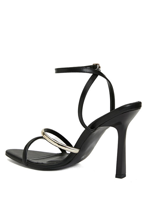 Siyah Kadın Deri Sandalet - Görsel 4