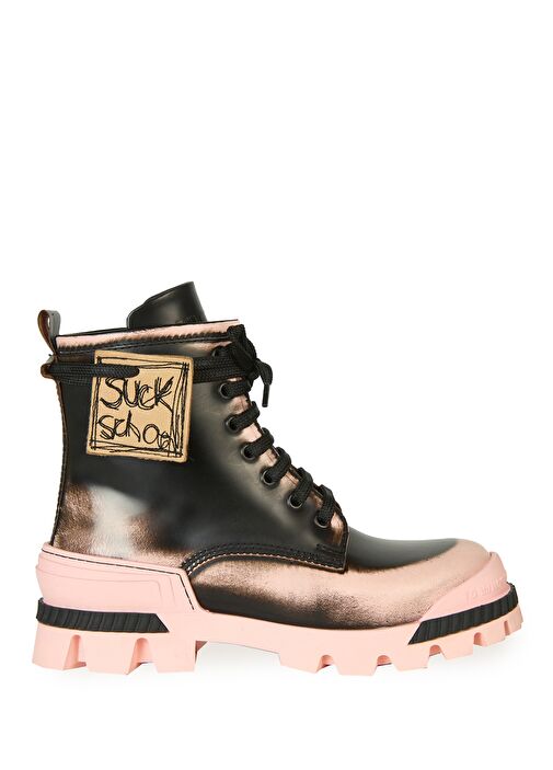 Boson Siyah Pembe Çocuk Deri Bot - Görsel 2