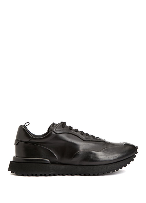 Siyah Erkek Deri Sneaker - Görsel 2