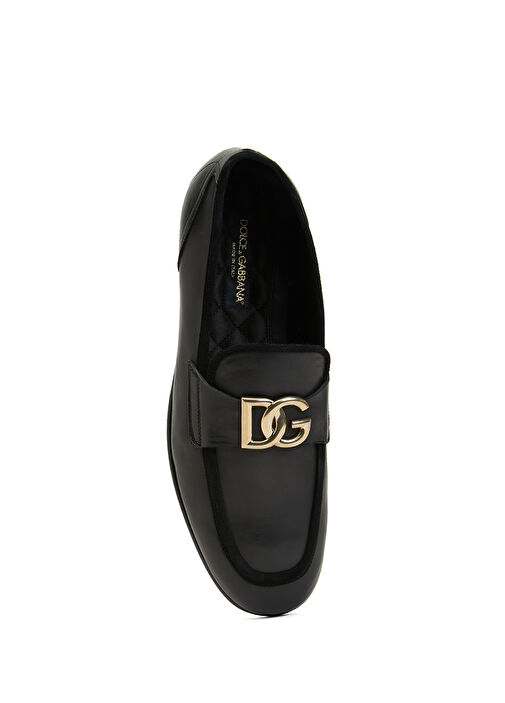 Siyah Logo Detaylı Erkek Deri Loafer - Görsel 5