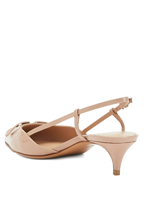 VLogo Bej Deri Topuklu Ayakkabı - Görsel 4