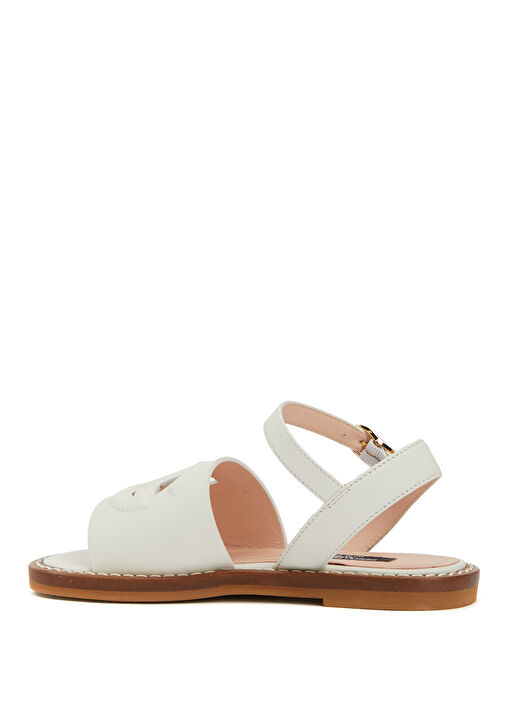 Krem Kız Çocuk Deri Sandalet - Görsel 4