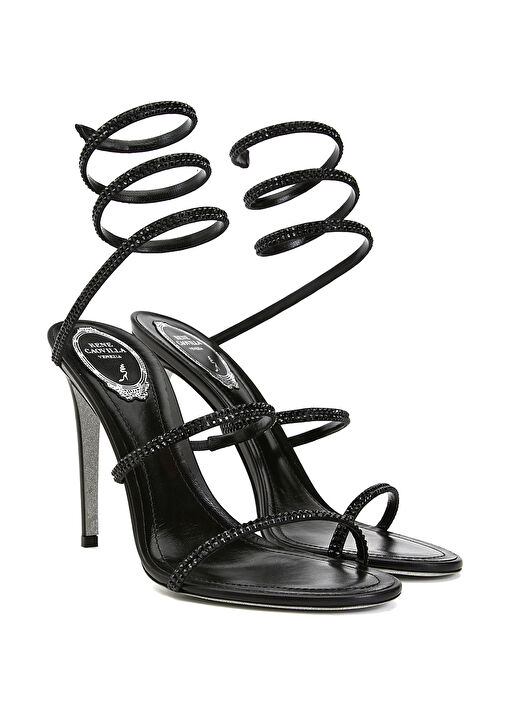 Cleo Siyah Taşlı Kadın Sandalet - Görsel 3