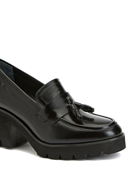 Siyah Kadın Deri Loafer - Görsel 7
