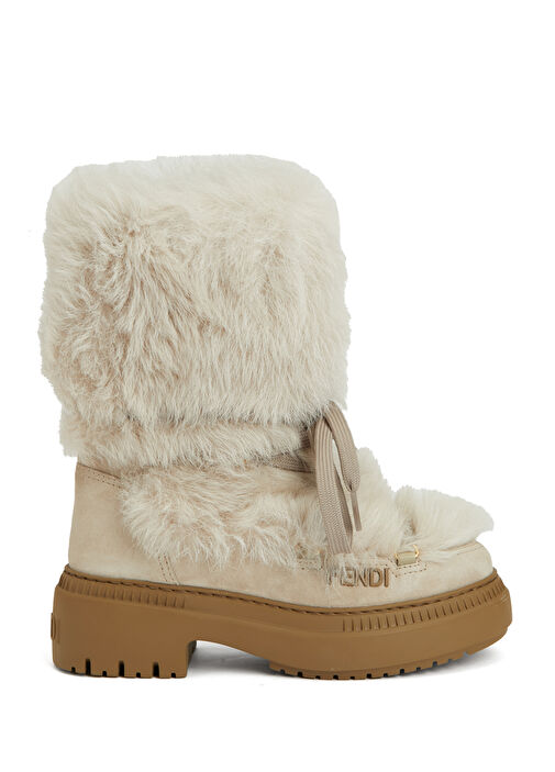 Krem Kadın Süet Kar Botu - Görsel 2