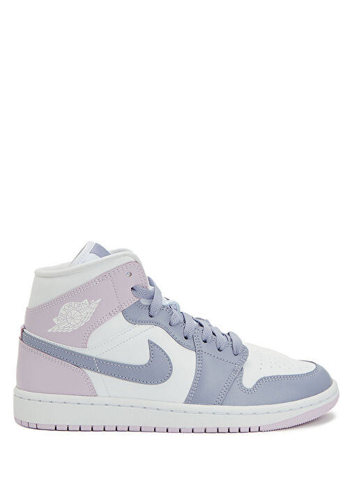 Nike - WMNS Air Jordan 1 Mid Kadın Deri Sneaker - Mor