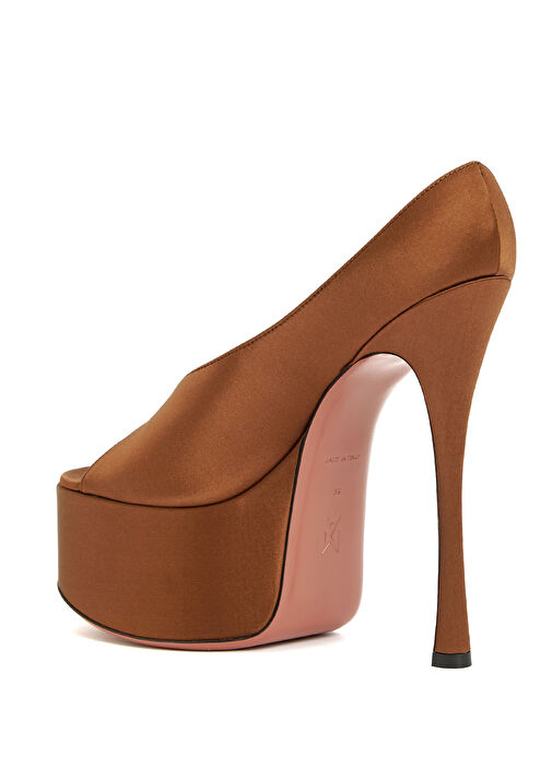 Anok Koyu Kahverengi Kadın İpek Terlik - Görsel 4