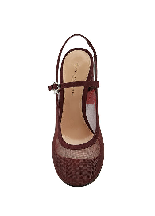 Koyu Kırmızı Topuklu Ayakkabı - Görsel 5