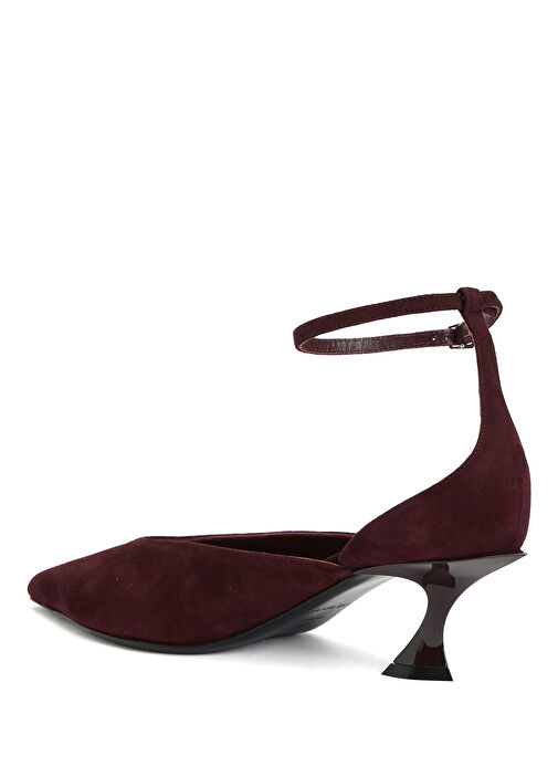 Koyu Bordo Deri Topuklu Ayakkabı - Görsel 4