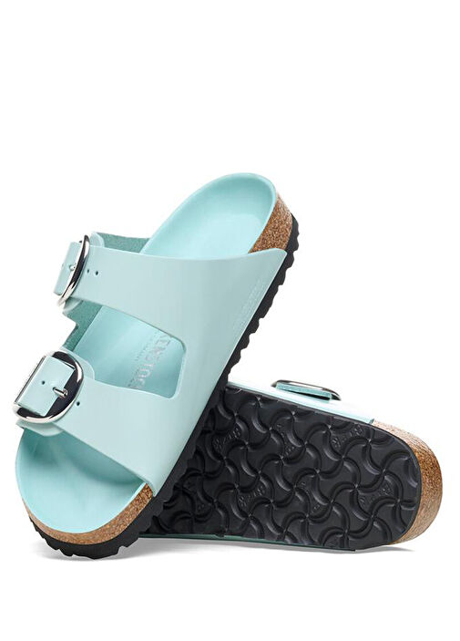 Arizona Big Buckle Su Yeşili Kadın Deri Terlik - Görsel 4