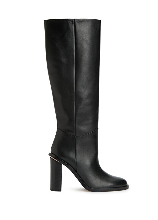 Siyah Topuklu Deri Çizme - Görsel 2
