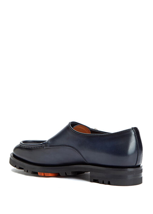 Santoni Santoni Lacivert Çift Kemerli Erkek Deri Ayakkabı Basketbol Ayakkabıları | Beymen Lacivert - 4. görsel