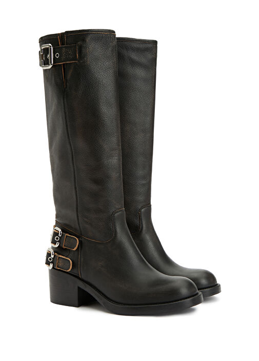 Dakota Siyah Kadın Deri Çizme - Görsel 3