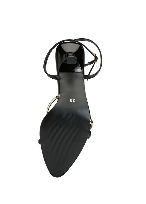 Siyah Kadın Deri Sandalet - Görsel 6