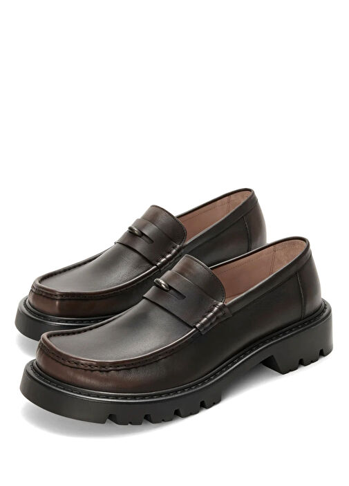 Koyu Kahverengi Erkek Deri Loafer - Görsel 3