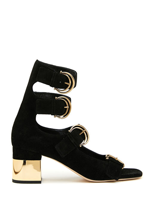 Siyah Kadın Deri Sandalet - Görsel 2