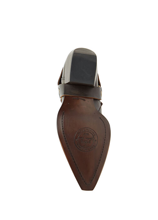 Koyu Kahverengi Kadın Deri Bot - Görsel 6