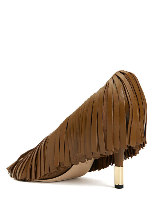 Mona Haki Deri Topuklu Ayakkabı - Görsel 4