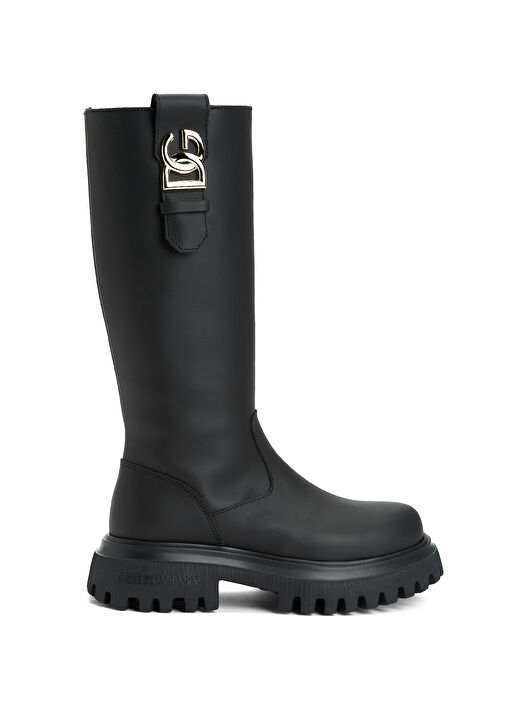 Siyah Kız Çocuk Deri Bot - Görsel 2