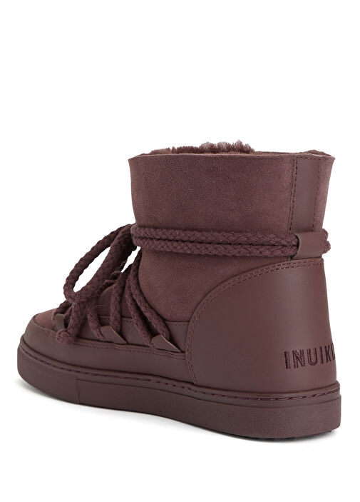 Bordo Kadın Deri Kar Botu - Görsel 4