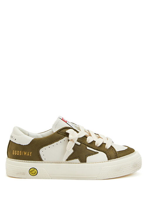 May Beyaz Yeşil Unisex Çocuk Deri Sneaker - Görsel 2