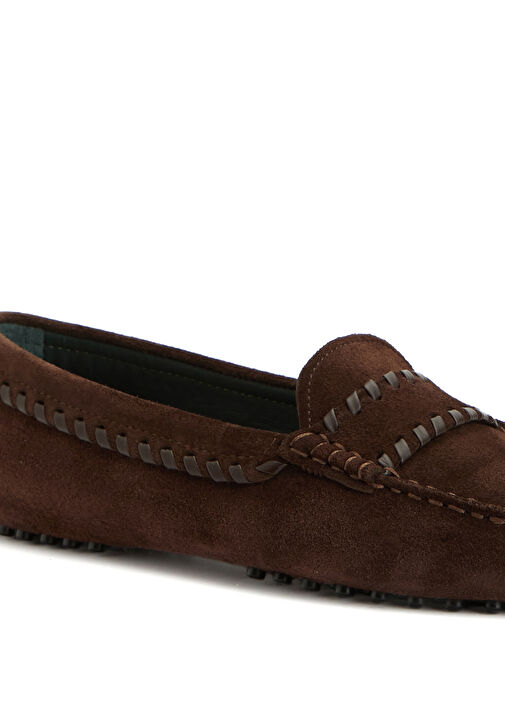 Kahverengi Kadın Deri Loafer - Görsel 7