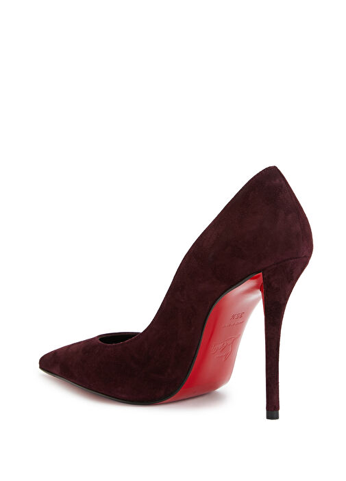 Miss Bordo Deri Stiletto - Görsel 4
