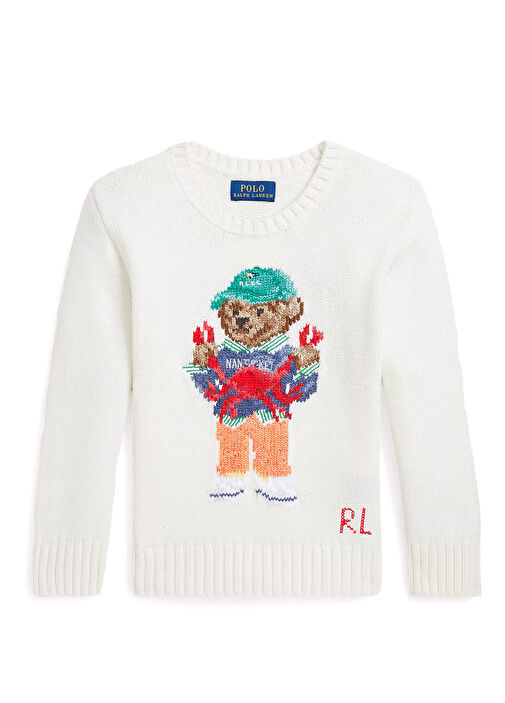 Polo Bear White Kids Sweater