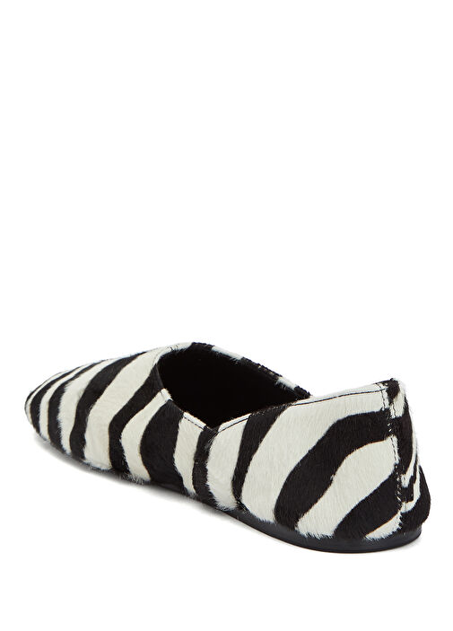 Jane Siyah Beyaz Deri Babet - Görsel 4