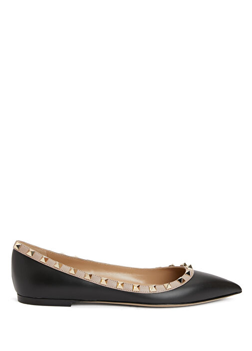 Rockstud Siyah Deri Babet - Görsel 2