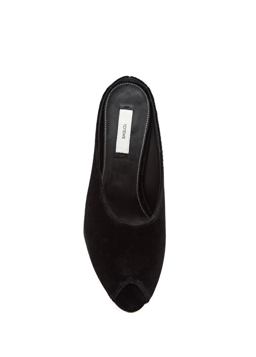 Siyah Kadife Dokulu Kadın Terlik - Görsel 5