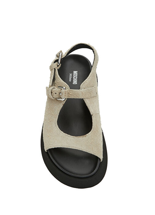 Bej Kadın Deri Sandalet - Görsel 5