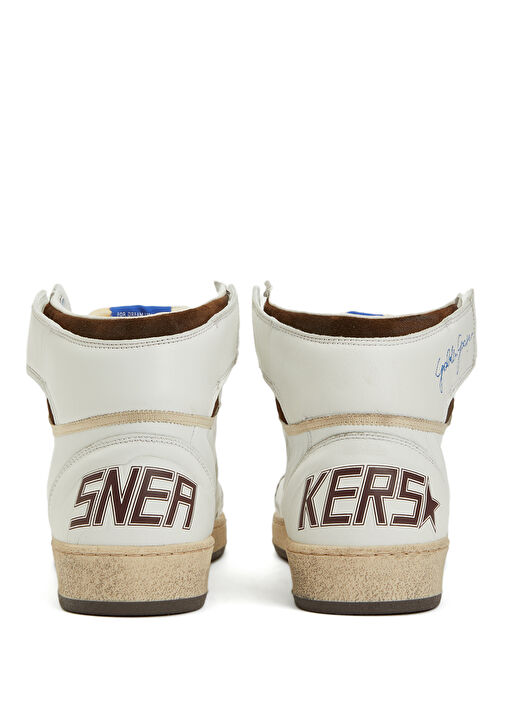 Sky Star Bej Beyaz Erkek Deri Bilek Boy Sneaker - Görsel 5