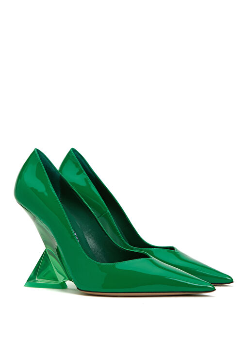 Yeşil Deri Stiletto - Görsel 3