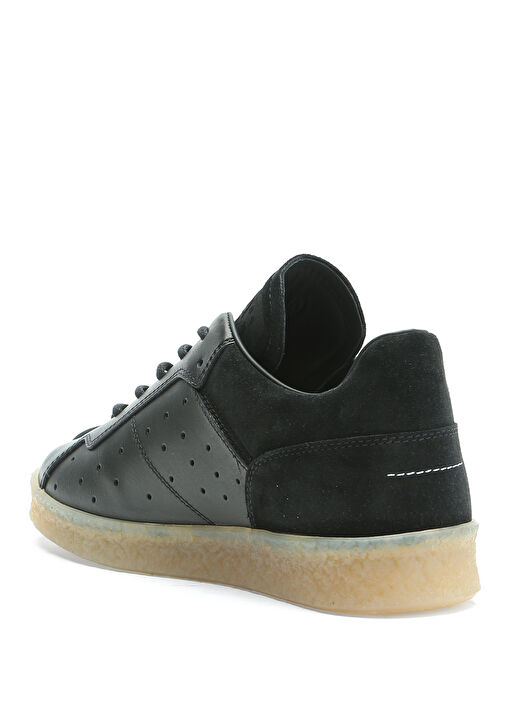 Siyah Kadın Deri Sneaker - Görsel 4