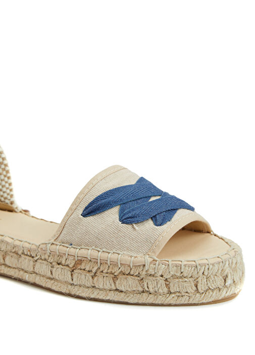 Kırık Beyaz Mavi Kadın Espadril - Görsel 7