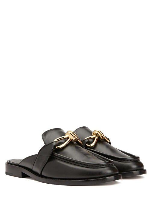 Astaire Siyah Kadın Deri Terlik - Görsel 5