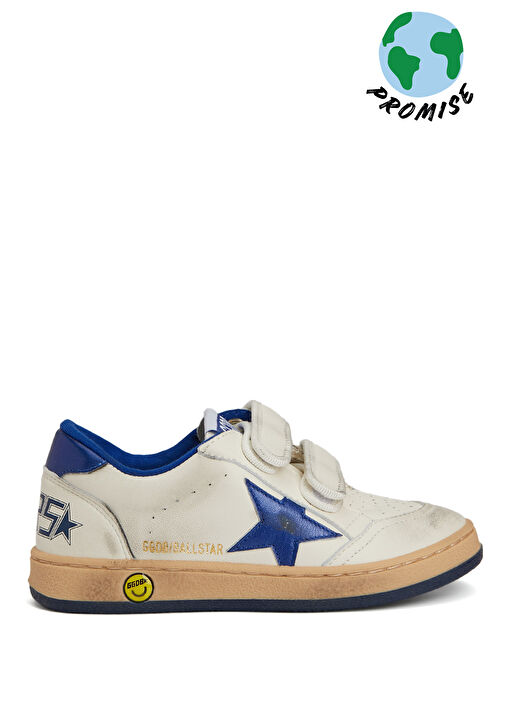 Ball Star Mavi Beyaz Unisex Çocuk Deri Sneaker - Görsel 2
