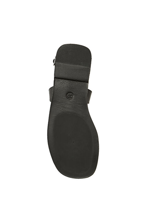 Siyah Kadın Deri Sandalet - Görsel 6