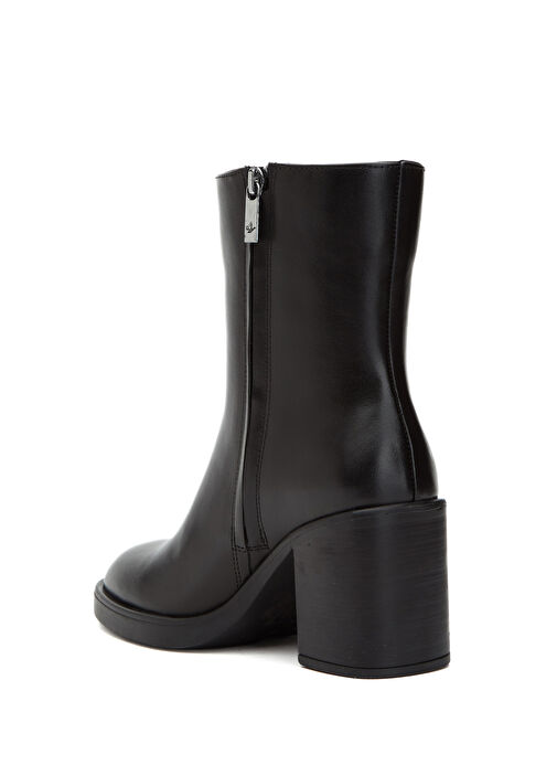 Siyah Topuklu Deri Bot - Görsel 4