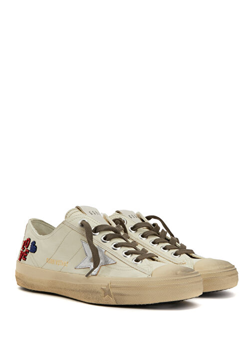 V-Star Ekru Kadın Deri Sneaker - Görsel 3