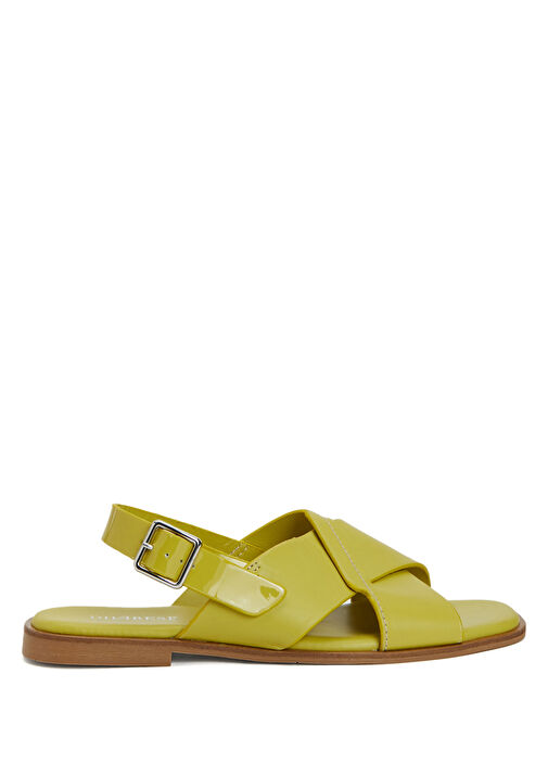 Sarı Kadın Deri Sandalet - Görsel 2