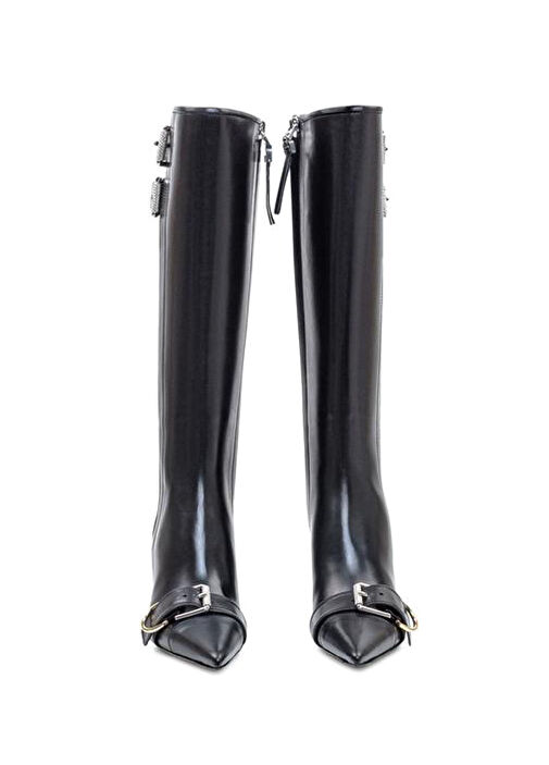 Voyou Siyah Kadın Deri Çizme - Görsel 4