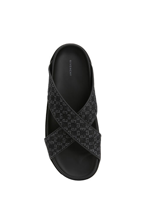 Siyah Logo Desenli Erkek Terlik - Görsel 5