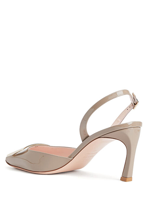 Trompette Gri Deri Topuklu Ayakkabı - Görsel 4