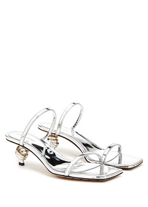 Knot Silver Kadın Deri Terlik - Görsel 3