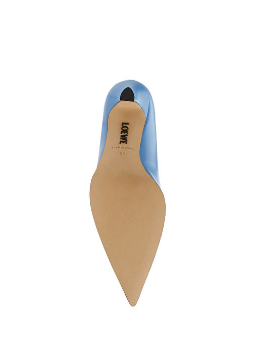 Açık Mavi Deri Stiletto - Görsel 6