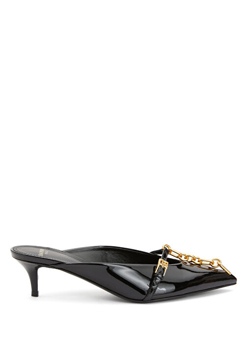 Sync Patent Siyah Kadın Deri Terlik - Görsel 2