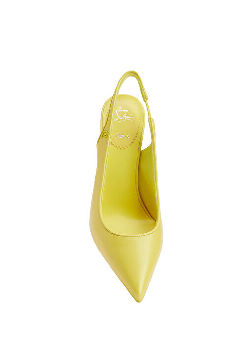 Sporty Kate Sarı Deri Topuklu Ayakkabı - Görsel 5